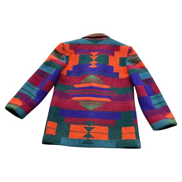 East West Wool Blend Vibrant Aztec Blazer Jacket Sz S - Picture 10 of 10